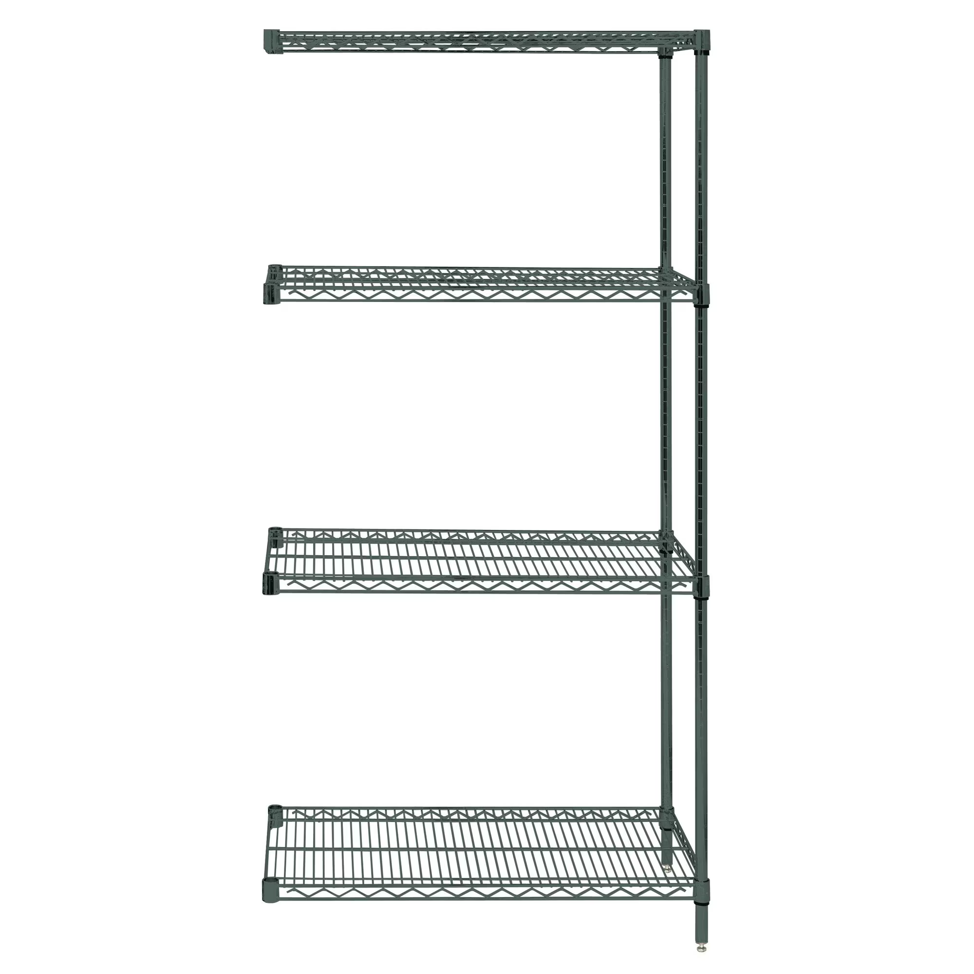 QUANTUM STORAGE SYSTEMS AD86-2436P Wire Shelving, 4 Shelves Add-On, 24 x 36 x 86 Inch Size, Proform Green Epoxy | CG9LEY