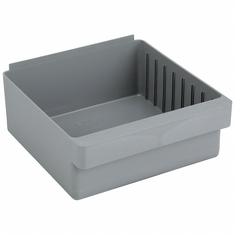 QUANTUM STORAGE SYSTEMS QED801GY Drawer Bin 11-5/8 x 11-1/8 x 4-5/8 Inch Gray | AC2KLA 2KWC1