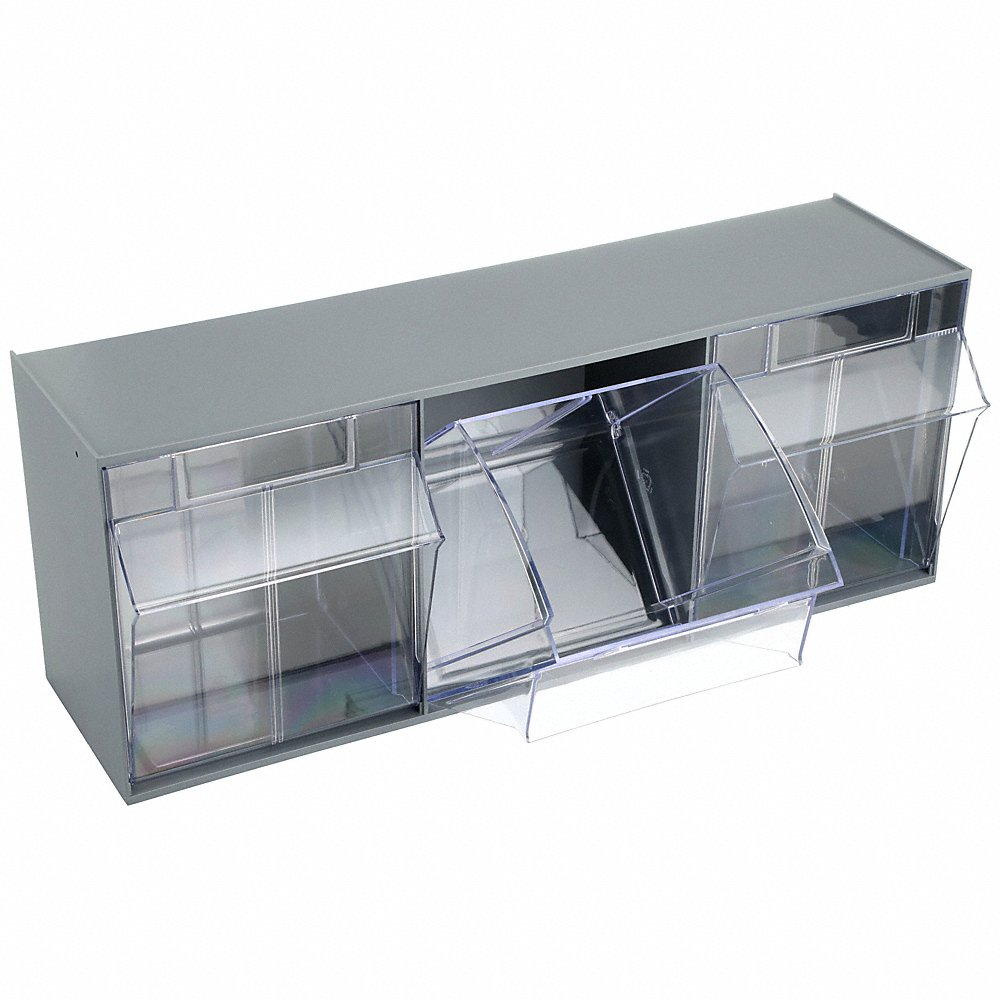 QUANTUM STORAGE SYSTEMS QTB303GY Tip Out Bin Unit 3 Tip Bins | AD9GHV 4RR29