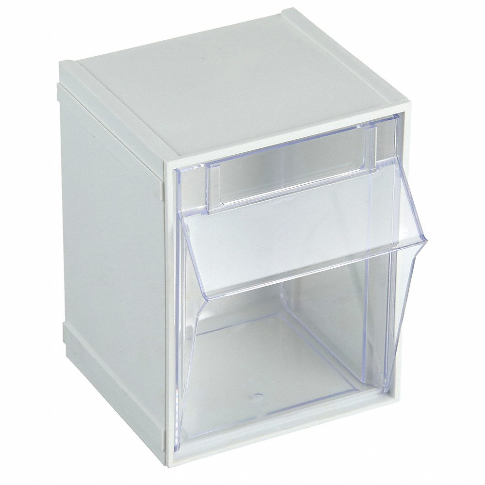 QUANTUM STORAGE SYSTEMS QTB405WT Tip Out Bin Individual W 3/4 White | AC3FPG 2TB15