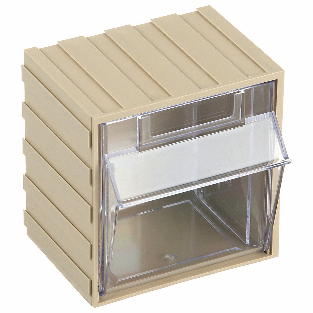 QUANTUM STORAGE SYSTEMS QTB406IV Tip Out Bin Individual W4-1/16 Ivory | AC3FPH 2TB16