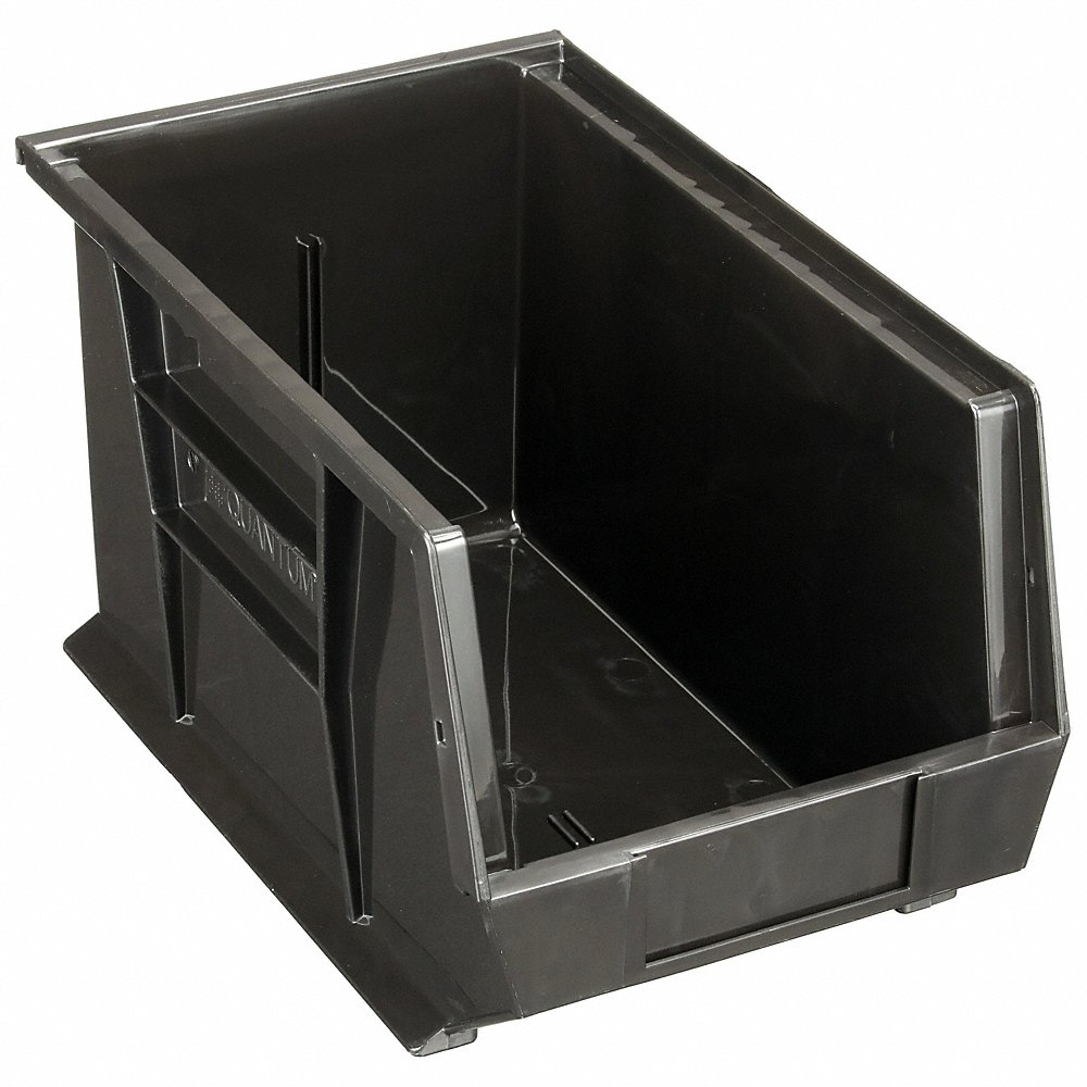 QUANTUM STORAGE SYSTEMS QUS242BK Hang/stack Bin 13-5/8 x 8-1/4 x 8 Black | AC6HTK 33Z335