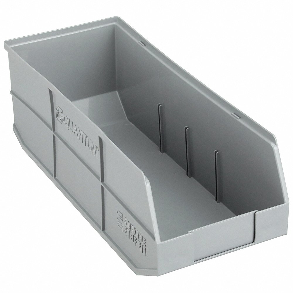 QUANTUM STORAGE SYSTEMS SSB483GY Shelf Bin 8-1/4 Inch Width 7 Inch H Gray | AB7XDX 24K205