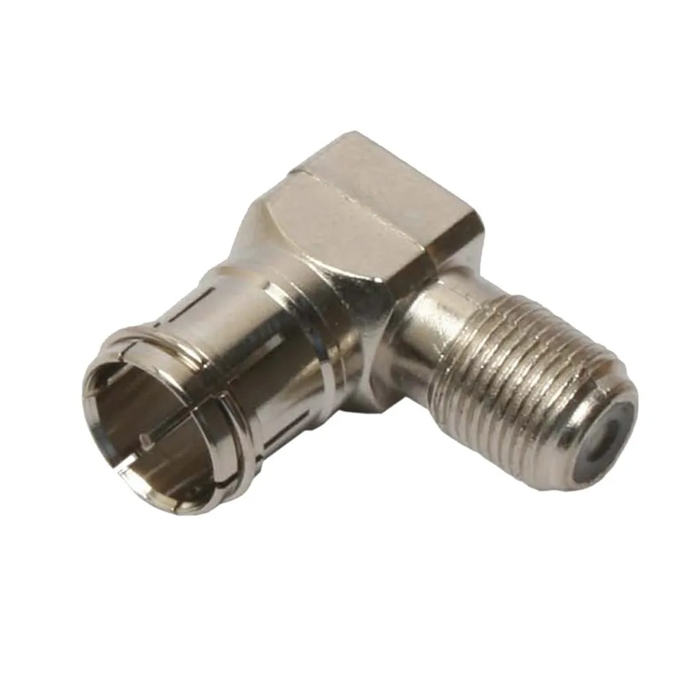 F Intra-Adapter, 75 Ohm, Right Angle F (F) To Push-On F (M)