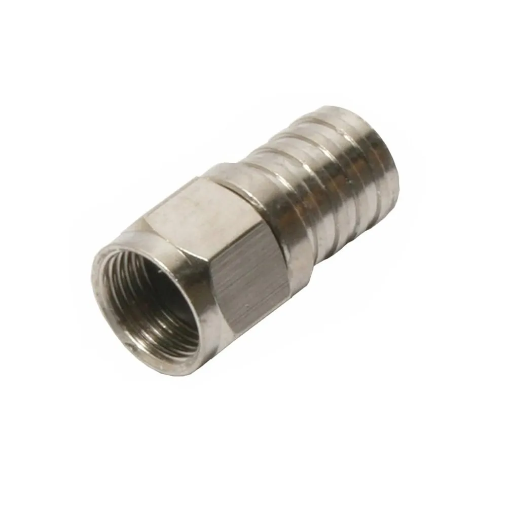 F Male Connectors, 75 Ohm, Weatherproof Crimp-On W/ Ring And Gel, Rg-6 Quad