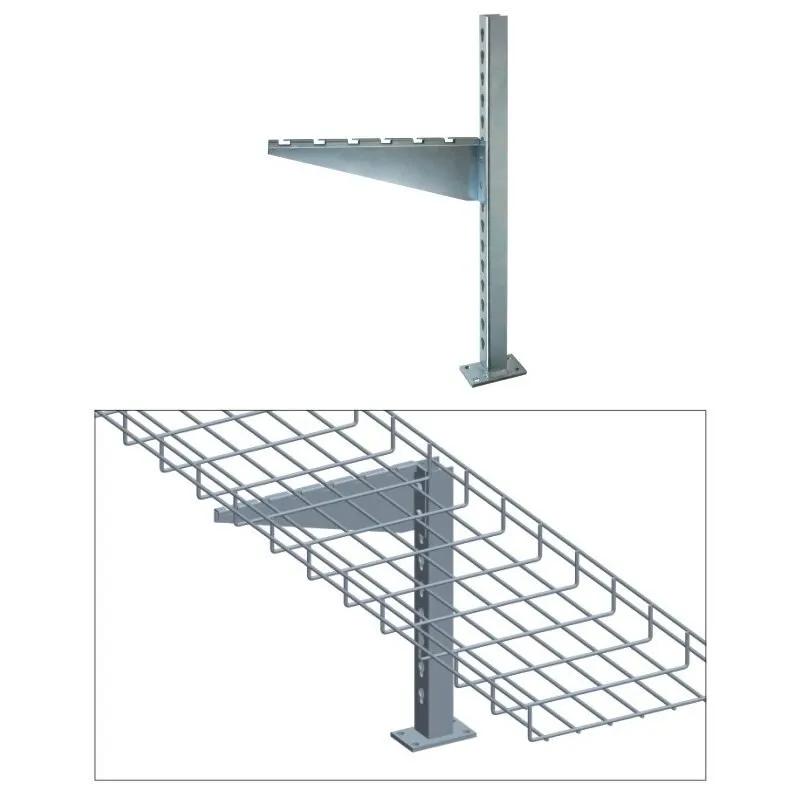 Cable Tray Flag Type Floor Stand, 8 Inch Size, Zinc