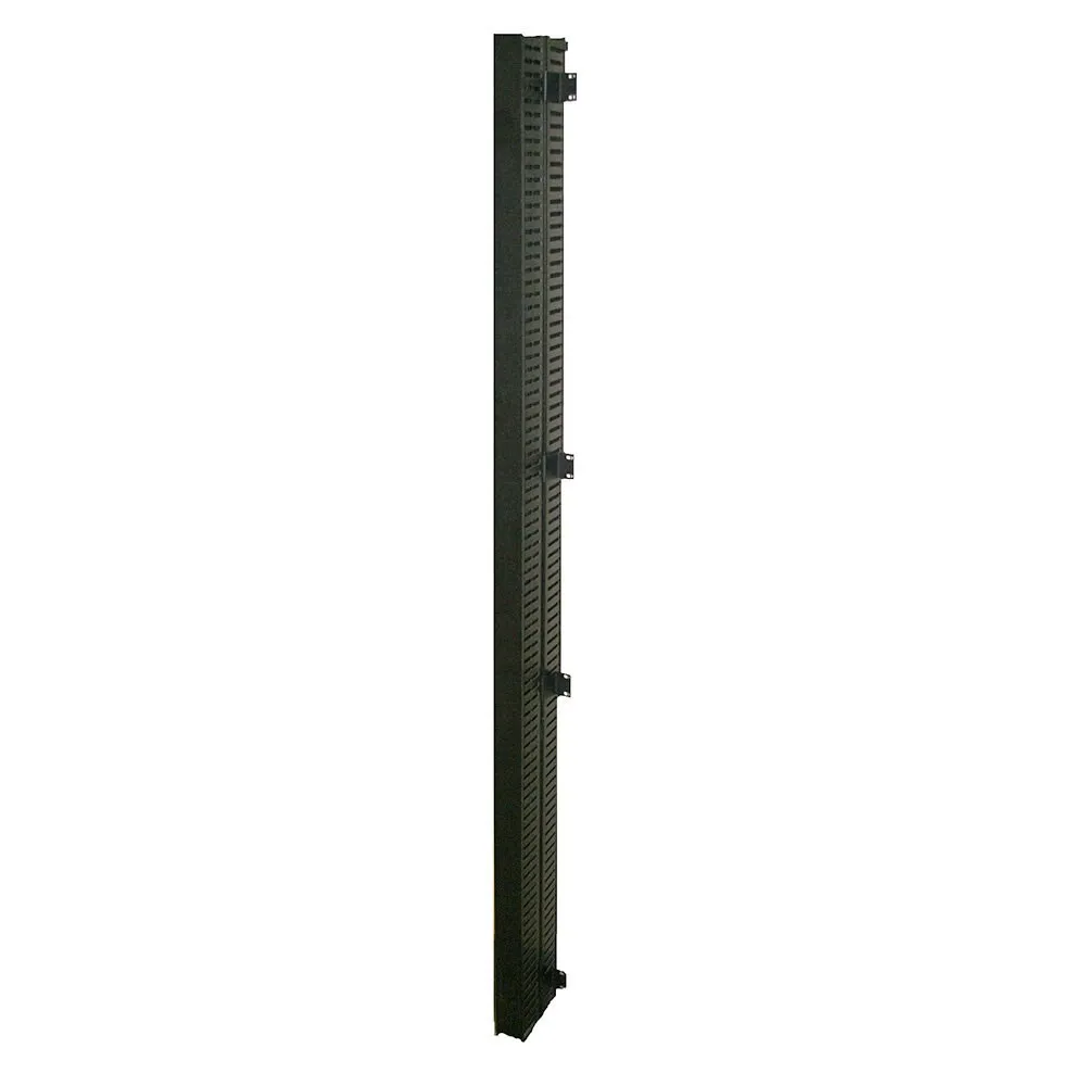 2-Post Rack Vertical Cable Manager Duct with Cover, 70 Cables per Side, 6 Feet, Black