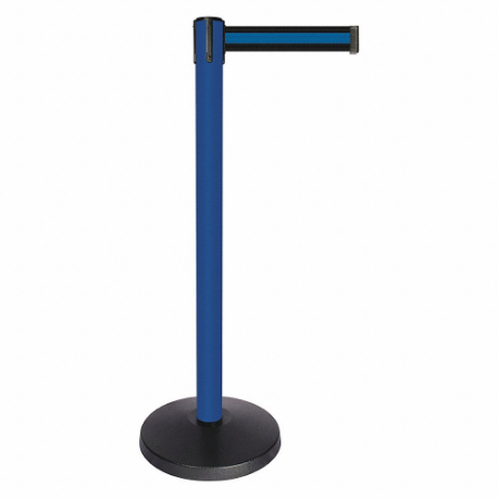 QUEUEWAY QPLUS-23-S1 Barrier Post With Belt, Abs, 40 Inch Post Height, 2 1/2 Inch Post Dia, Abs | CT8KRH 52NR05