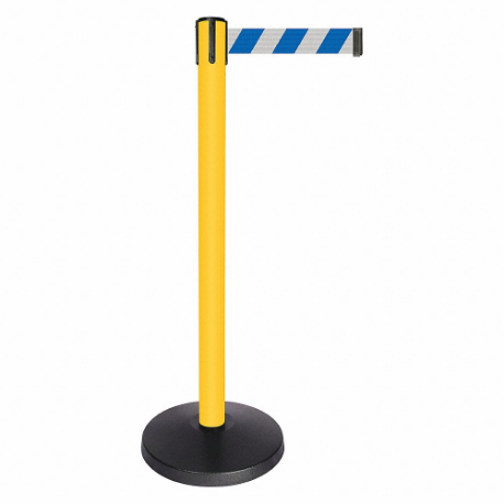 QUEUEWAY QPLUS-35-D1 Barrier Post With Belt, Abs, 40 Inch Post Height, 2 1/2 Inch Post Dia, Abs | CT8KGK 52NN97