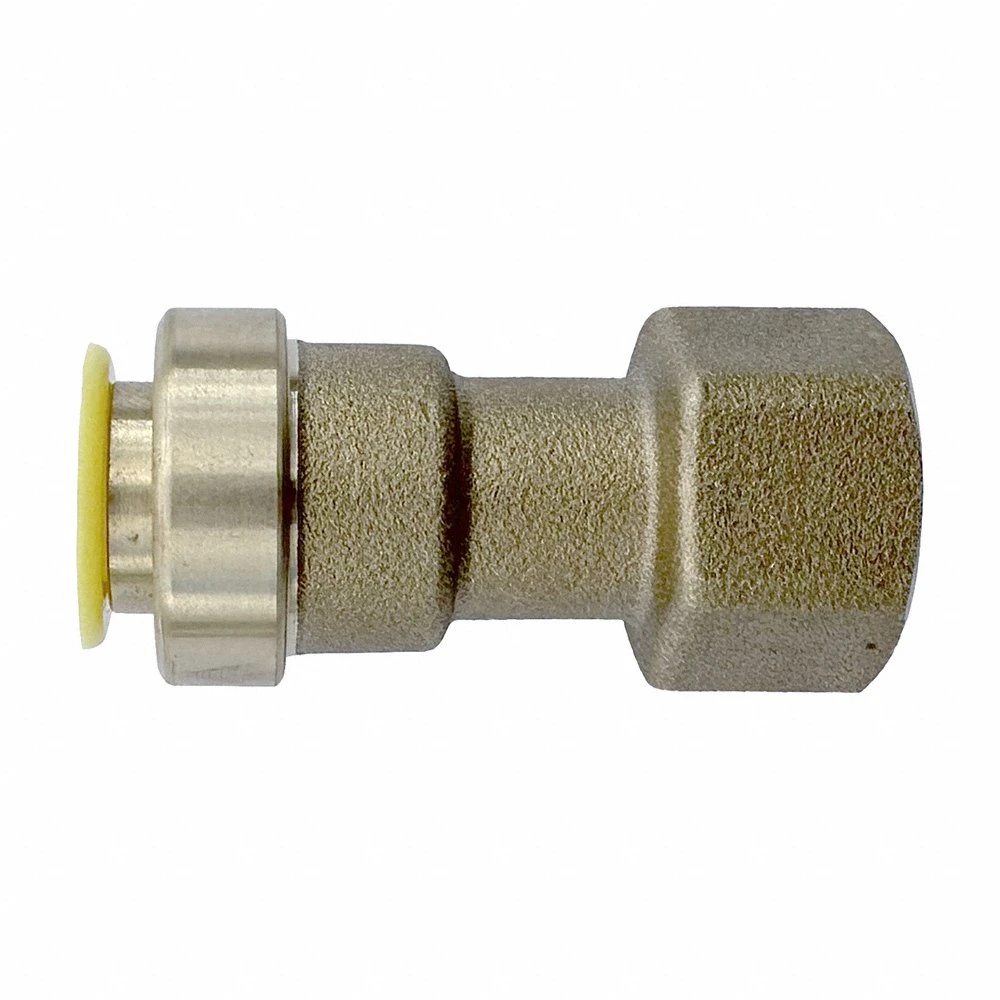 Push-Fit Adapter Fitting, 3/8 Inch OD x 3/8 Inch Pipe Size, Push-to-Connect x FNPT, Brass