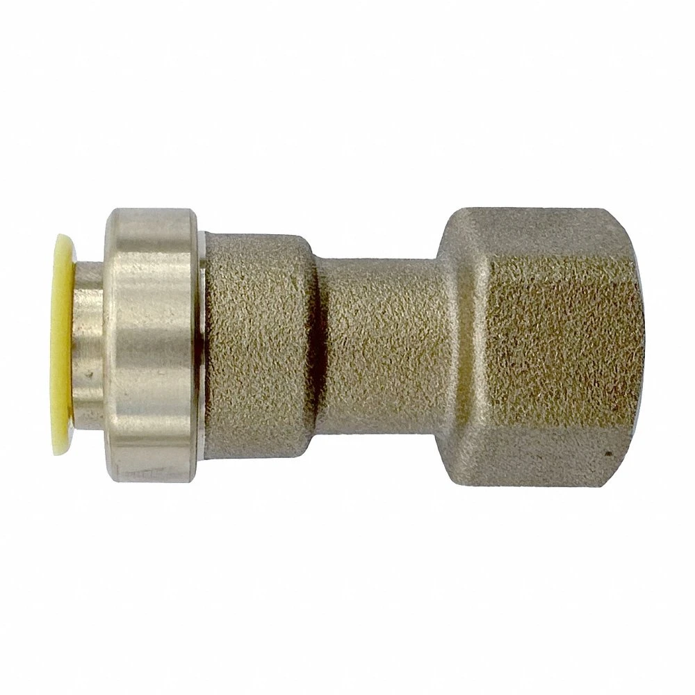 Push-Fit Adapter Fitting, 1/2 Inch OD x 1/2 Inch Pipe Size, Push-to-Connect x FNPT, Brass