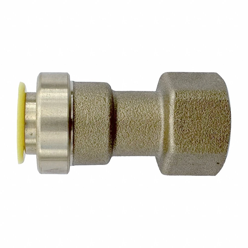 Push-Fit Elbow Fitting, 5/8 Inch OD Size, Push-to-Connect x FNPT, Brass, Adapter