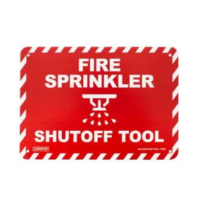 Sign, For Fire Sprinkler Tool, 7 x 10 Inch, HDPE