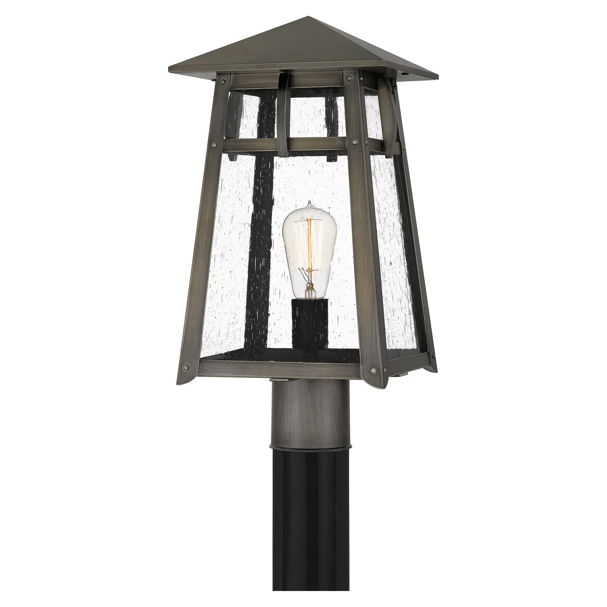 Merle 1-Light Burnished Bronze Outdoor Post Lantern