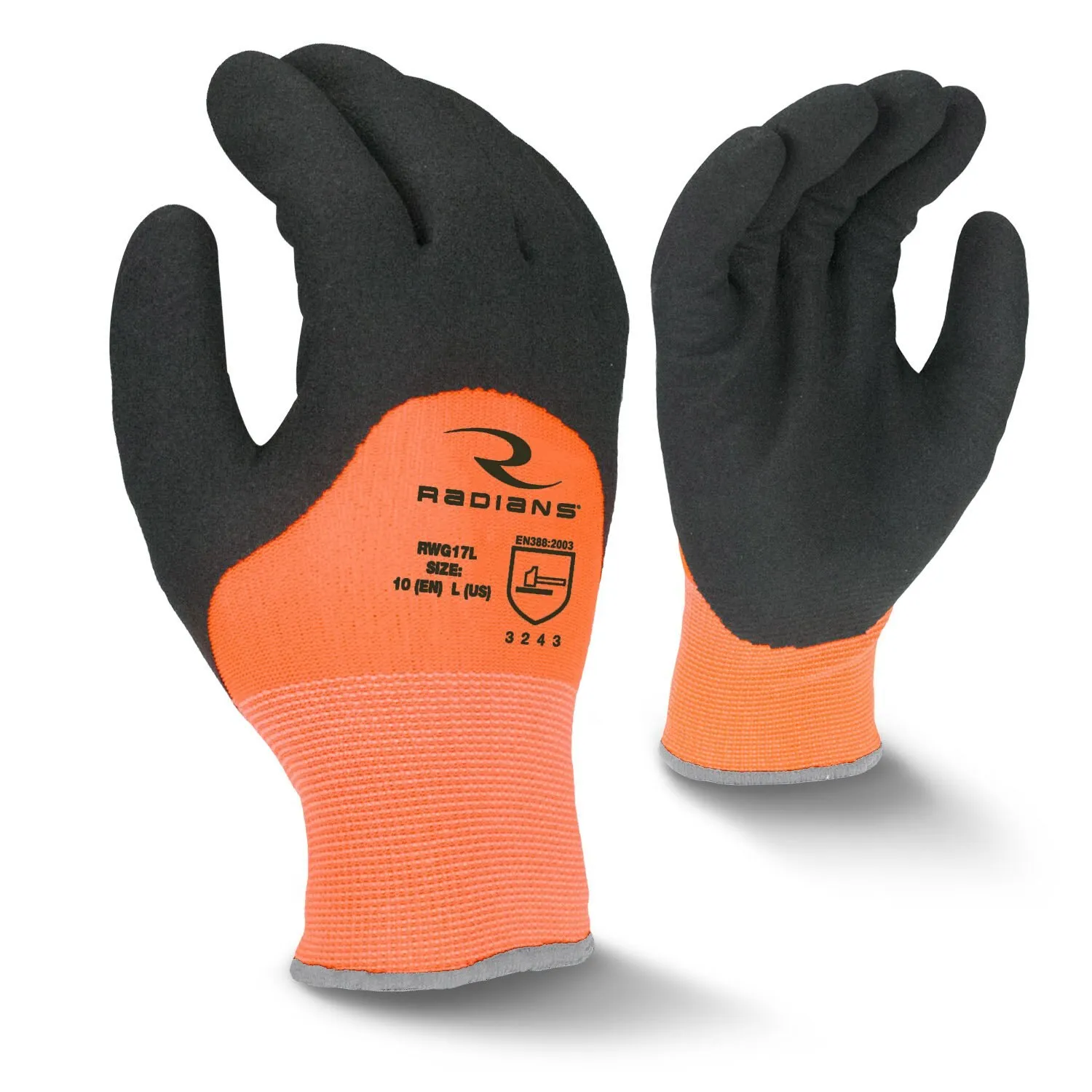 Hi-Vis Cold Protection Coated Gloves, Terry Cloth Lining, S, 12PK