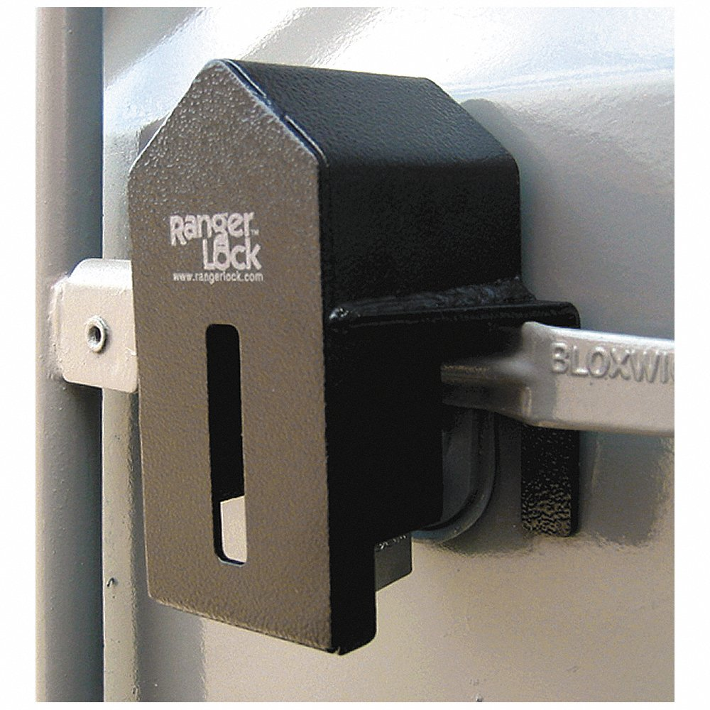 Padlock Guard, Hardened Steel, Blk, 7 InchL