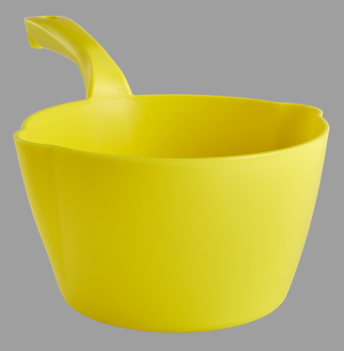 Round Bowl Scoop, 64 Fl oz Capacity, 13 Inch Length, Yellow