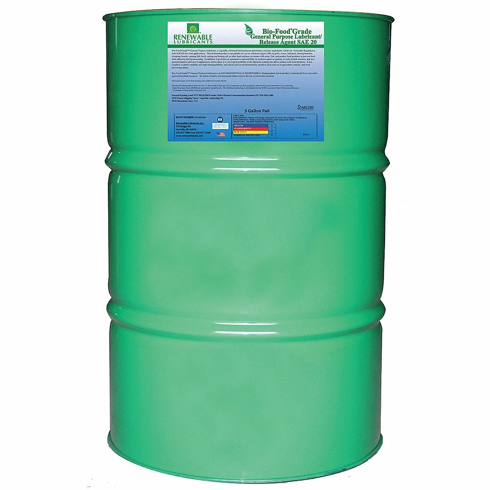 RENEWABLE LUBRICANTS 87016 Bio Food Lubricant, Grade 20, Drum 55 Gallon Capacity | CD4BLM
