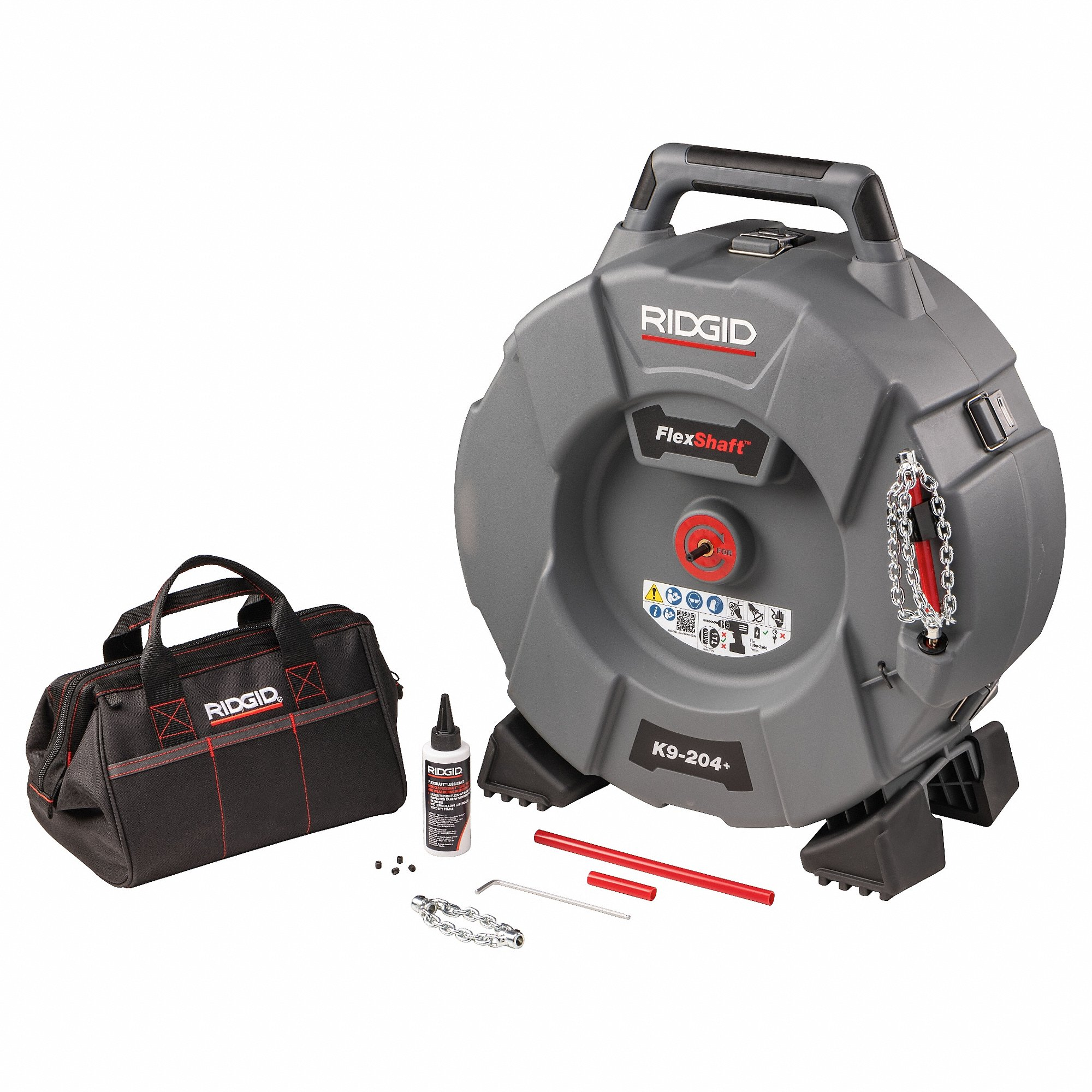 RIDGID K9-204 Drain Cleaning Kit, Drill-Driven, Flexshaft, For 2 Inch To 4 Inch Pipe | CT9BCT 54YG31