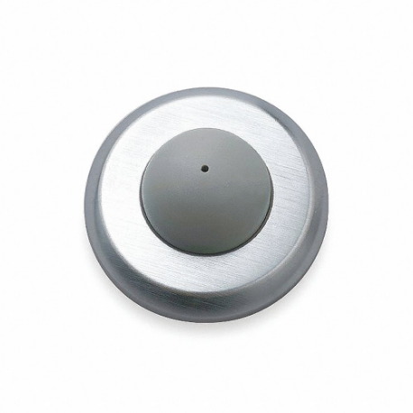 Convex Door Stop, Wall Mount, Satin Chrome, 2-1/2 Inch, 3/4 Inch Projection, 2 1/2 Inch Length