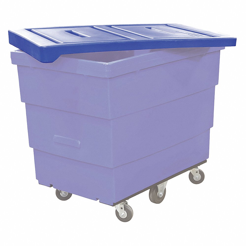 Poly Hinged Lid, 6 Bu, Blue