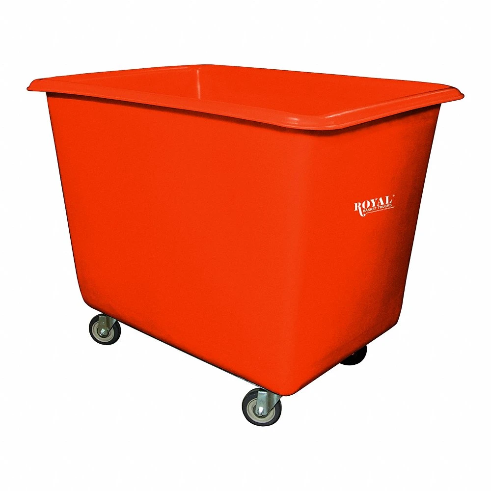 Poly Truck Metal Base, 44 Inch Lg, Orange, 4-Swivel, Corner, 16 bu Truck Capacity