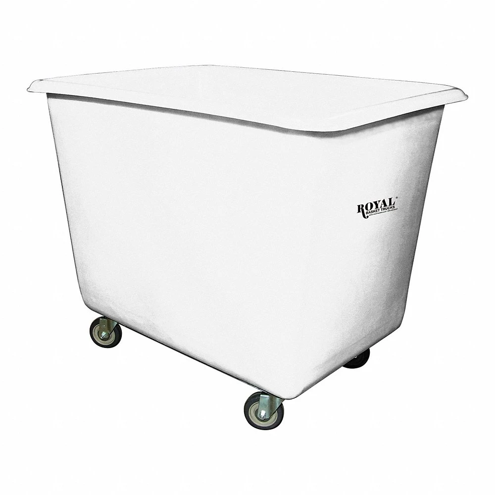 Poly Truck Metal Base, 44 Inch Lg, White, 2-Rigid/2-Swivel, Corner, 16 bu Truck Capacity