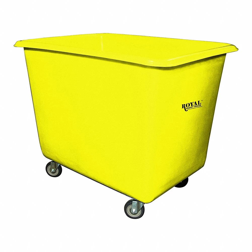 Poly Truck Metal Base, 44 Inch Lg, Yellow, 4-Swivel, Corner, 16 bu Truck Capacity