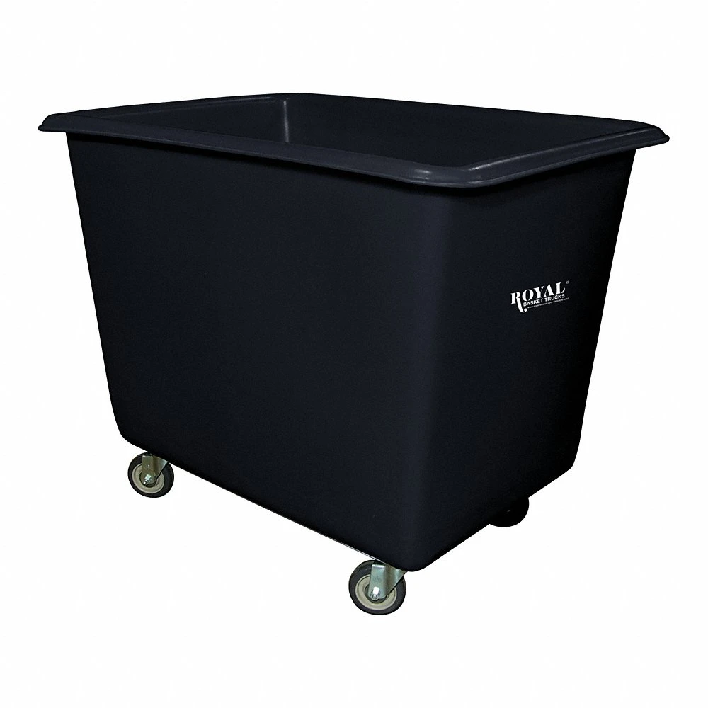 Poly Truck Metal Base, 46 Inch Lg, Black, 2-Rigid/2-Swivel, Corner, 18 bu Truck Capacity
