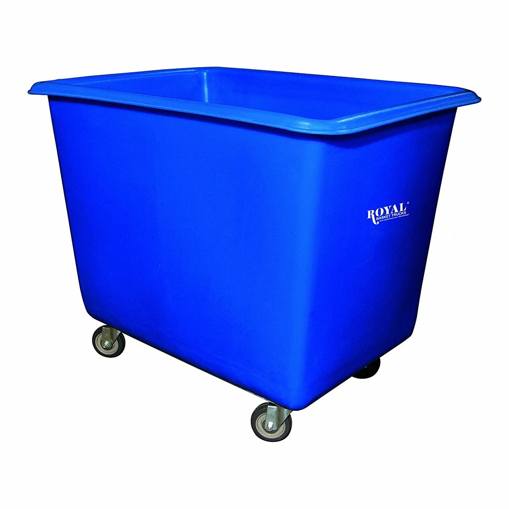 Poly Truck Metal Base, 46 Inch Lg, Blue, 4-Swivel, Corner, 18 bu Truck Capacity