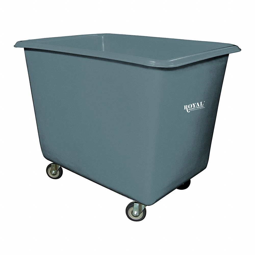 Poly Truck Metal Base, 40 Inch Lg, Gray, 2-Rigid/2-Swivel, Corner, 10 bu Truck Capacity