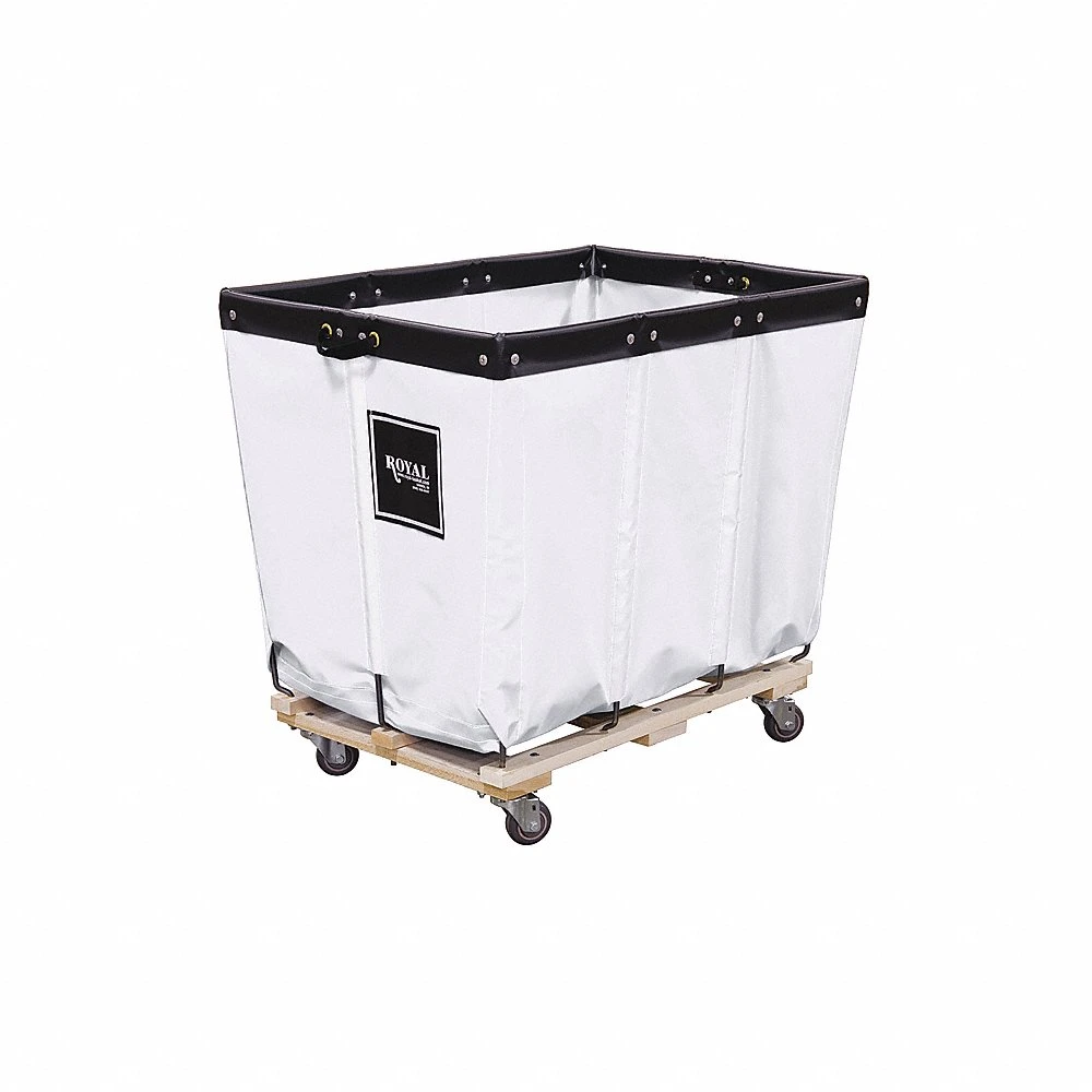 Permanent Vinyl Liner Basket Truck, 26.7 cu ft Capacity, White, Wood