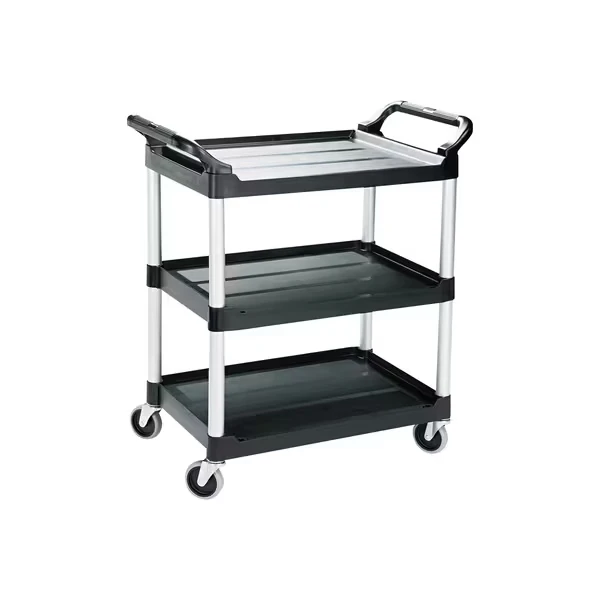 Rubbermaid Service Cart, 34 Inch x 19 Inch x 38 Inch Size, Black, 1/Each