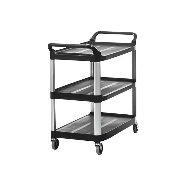 Rubbermaid Service Cart, 41 Inch x 20 Inch x 38 Inch Size, Black, 1/Each