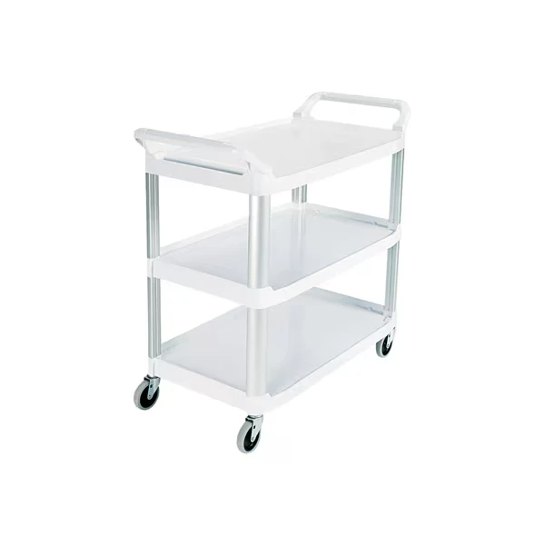 Rubbermaid Service Cart, 41 Inch x 20 Inch x 38 Inch Size, White, 1/Each