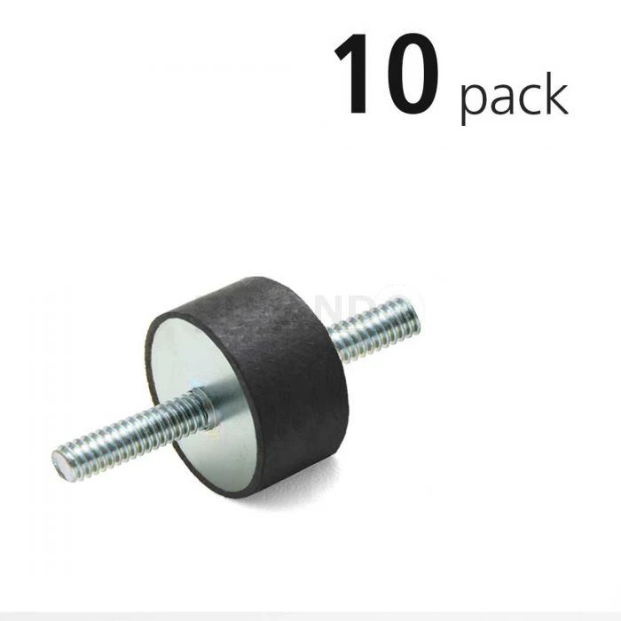 Vibration Isolation Mount, 40mm O.D., M8 Threaded Stud, 23mm Stud Length, 10PK