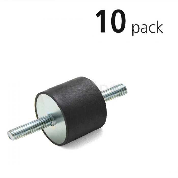 Vibration Isolation Mount, 0.98 Inch O.D., 1/4X20 Threaded Stud, 10PK