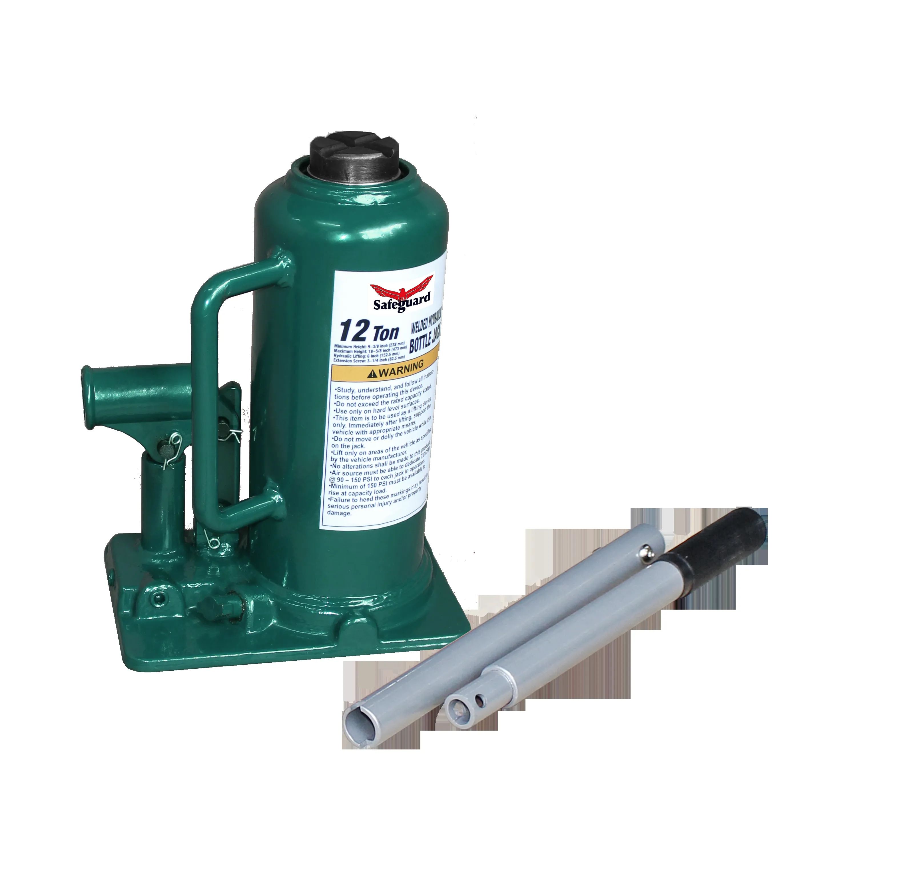 SAFEGUARD 61200 Welded Inline Bottle Jack, Steel, 20 Ton Capacity | CY7TDD