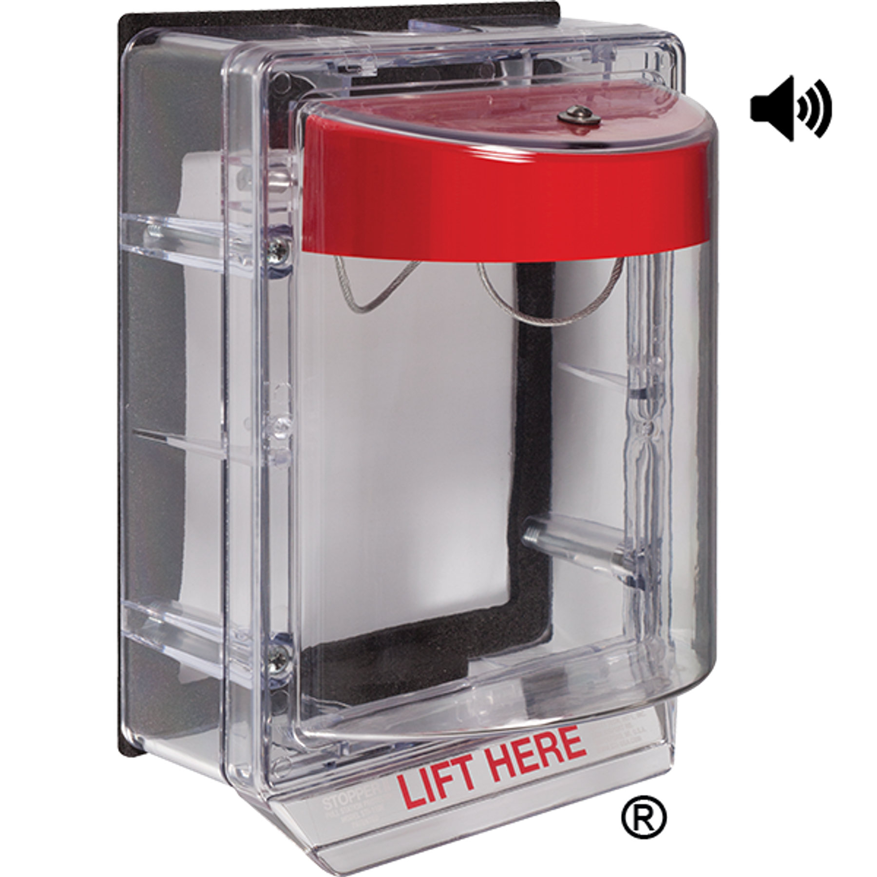 Fire Alarm, With Horn And Spacer, Indoor/Outdoor, Red Horn, Clear Spacer