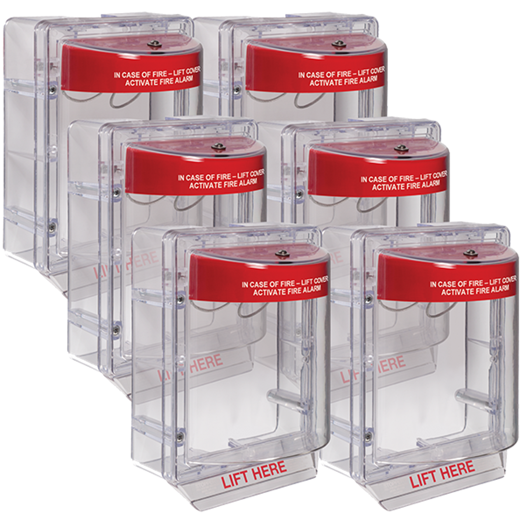 Fire Alarm, With Horn And Spacer, Red Horn, Clear Spacer