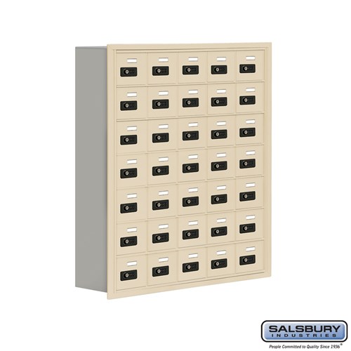 SALSBURY INDUSTRIES 19078-35SRC Cell Phone Storage Locker, 35.75 x 40.75 x 8.75 Inch Size, 7 Door High | CE7FWA