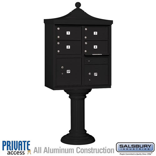 SALSBURY INDUSTRIES 3305R-BLK-P Cluster Box Unit, 31 x 71.75 x 18.5 Inch Size, With Private Access, Black | CE7JGZ