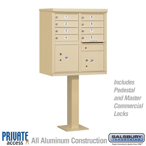 SALSBURY INDUSTRIES 3308 Cluster Box Unit, 30.5 x 62 x 18 Inch Size, With Private Access | CE7ETF