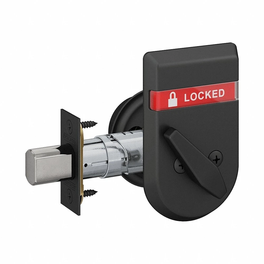 Deadbolt Locks, Cylindrical, SFIC, 1 7/8 Inch Door Thick-Max, Occupancy-Indicating, Chrome