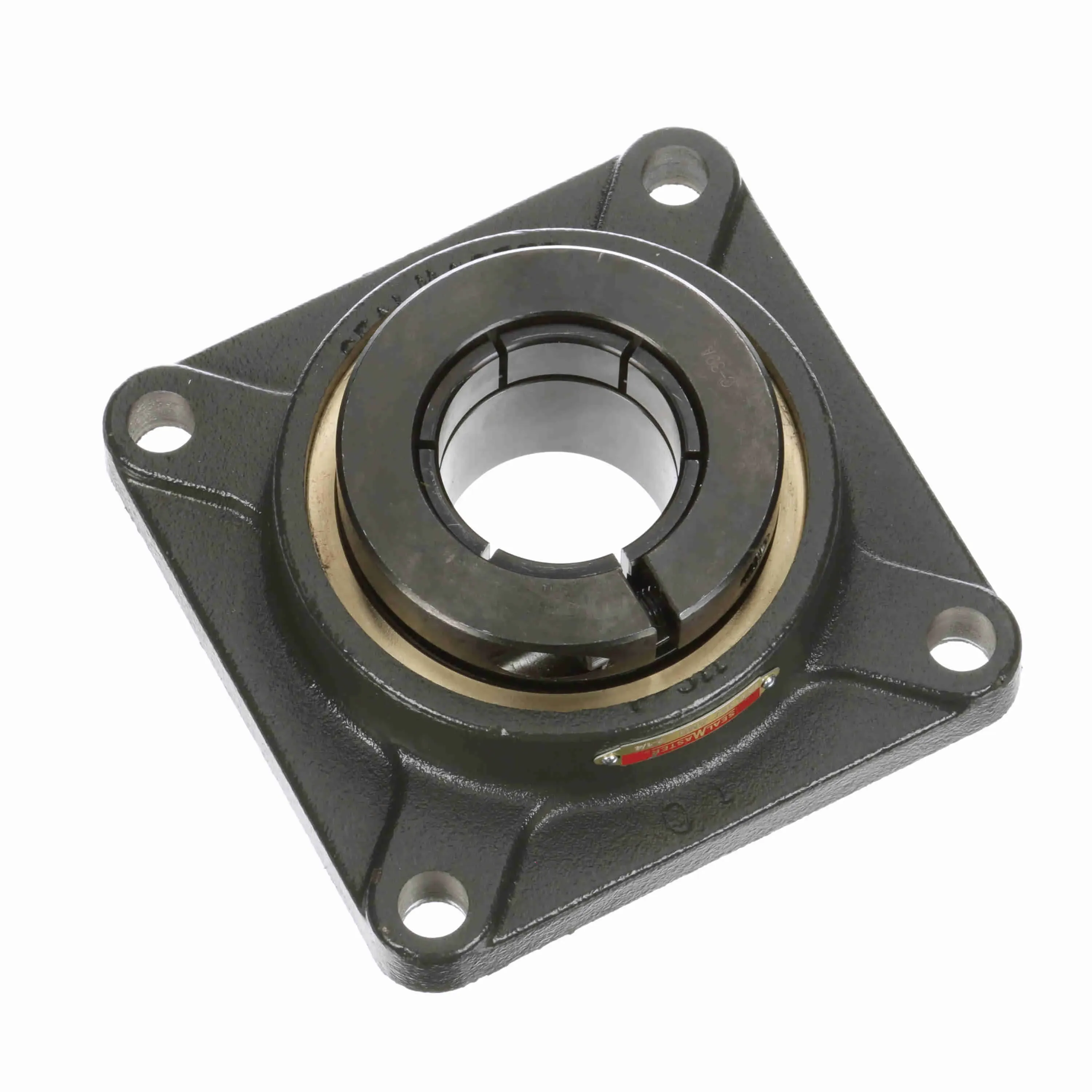 Flange Ball Bearing, 4 Bolt, Black Oxided, Concentric Lock, High Temperature, 2.25 Inch
