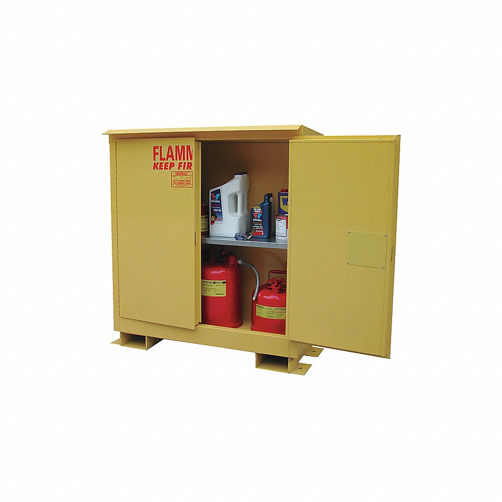 SECURALL PRODUCTS A130WP1 Flammable Safety Cans Storage Cabinet, Outdoor, Self-Latch, Standard 2-Door, 30 Gallon | CJ6QYG