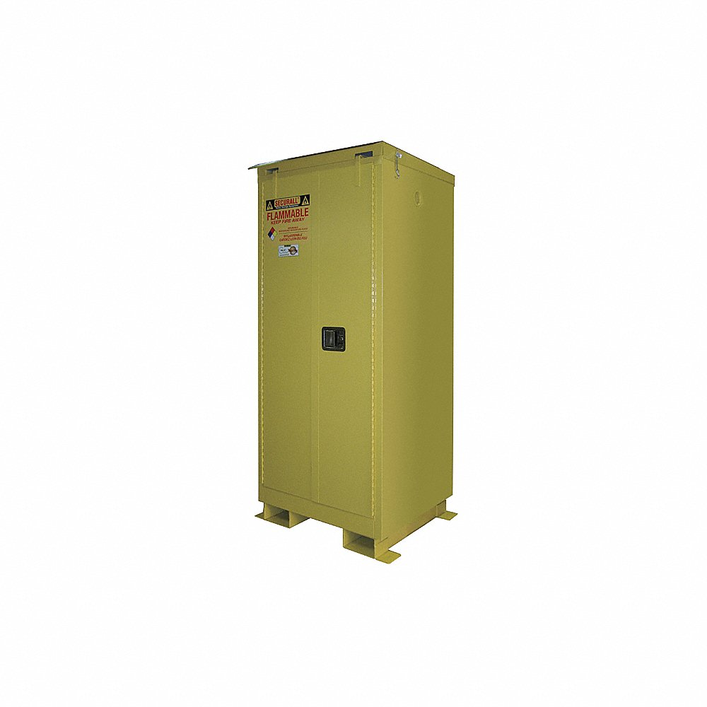 SECURALL PRODUCTS A345WP1 Flammable Safety Cans Storage Cabinet, Outdoor, Self-Close/Latch, Safe-T-Door, 45 Gallon | CJ6QYK