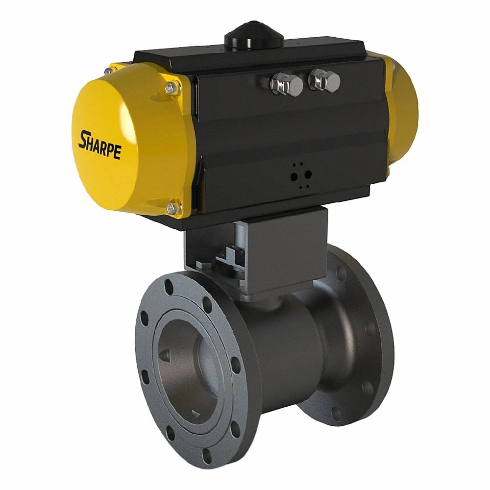 Pneumatically Actuated Two-Way Ball Valve, 4 Inch Size, Carbon Steel, Flange x Flange