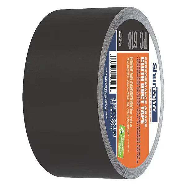 Duct Tape, 72mm x 55m, 10 mil, Black, 16PK