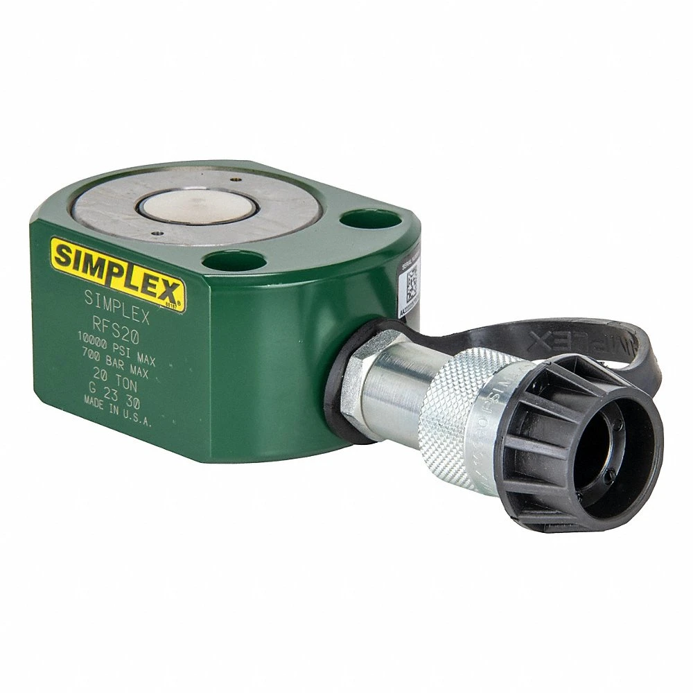 Cylinder, Single Acting, 20 ton Nominal Capacity, 7/16 Inch Nominal Stroke Lg, Steel